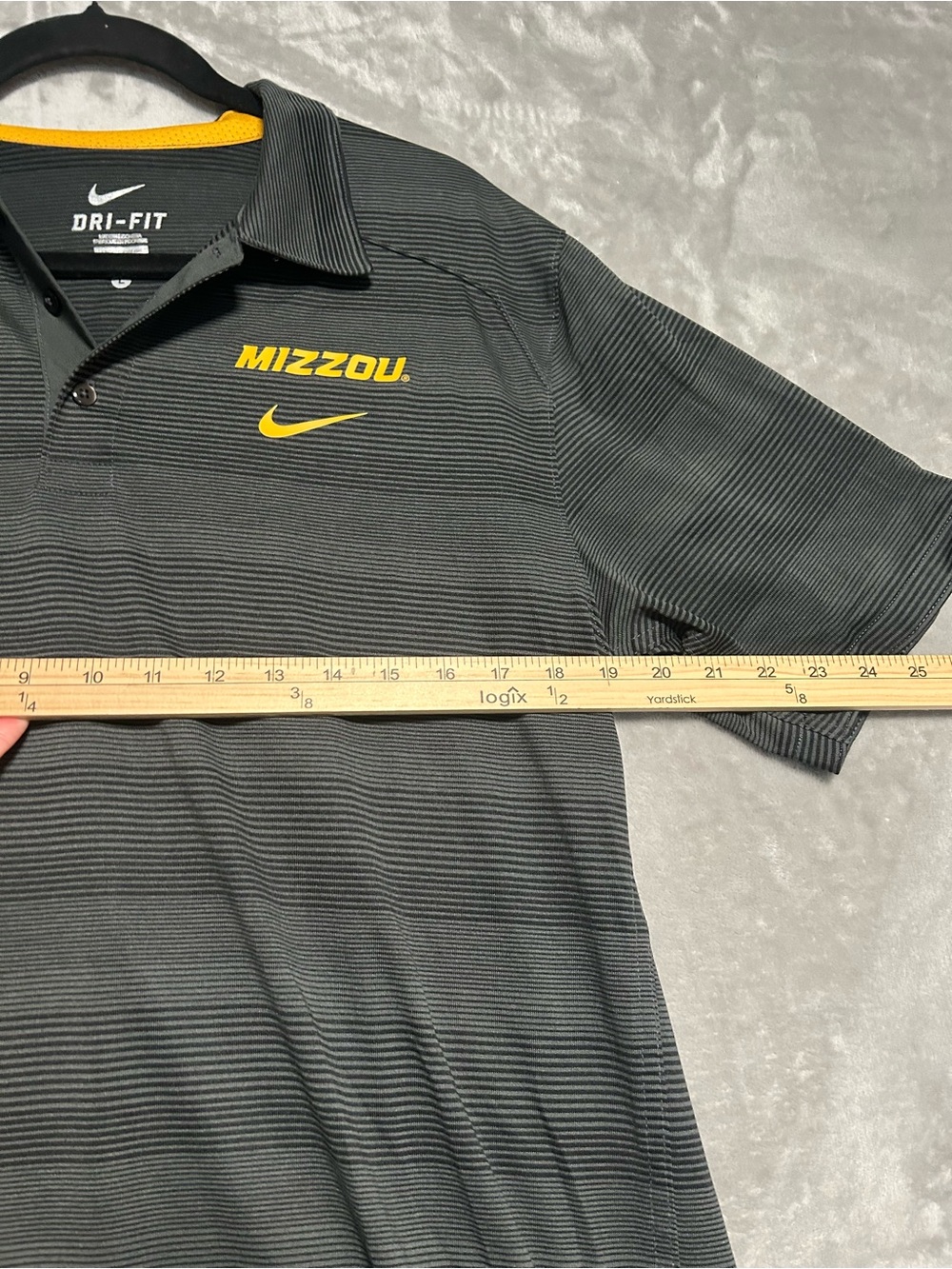Nike Mizzou Alumni Polo Shirt Men’s Large Stripe Dri-Fit Missouri Tigers - Picture 8 of 9